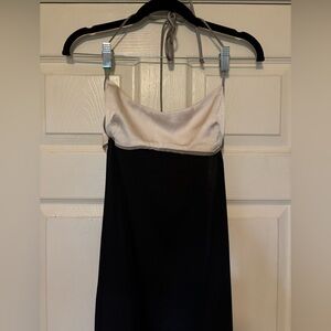 Promesa Simply Luxe Satin Piping-Trim Halter Maxi Dress